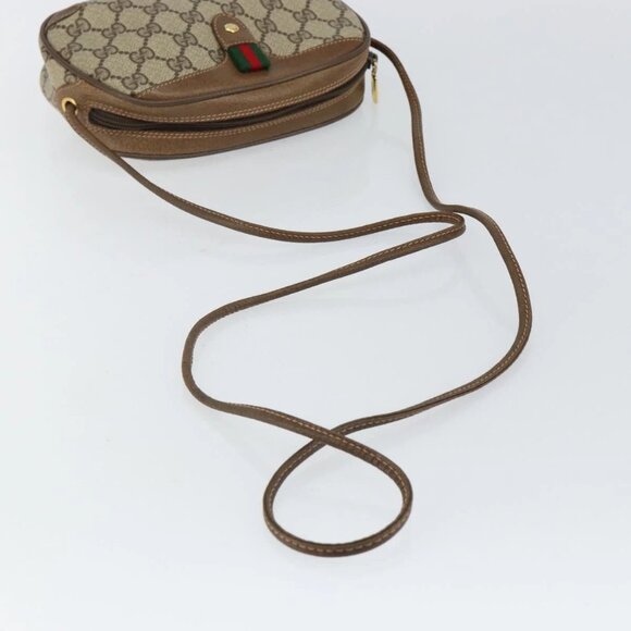 GUCCI GG Supreme Web Sherry Line Bag PVC Beige Gold 89 02 066 Auth 142438 - Picture 8 of 16